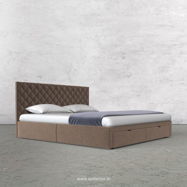 Aquila King Size Storage Bed in Velvet Fabric - KBD001 VL02