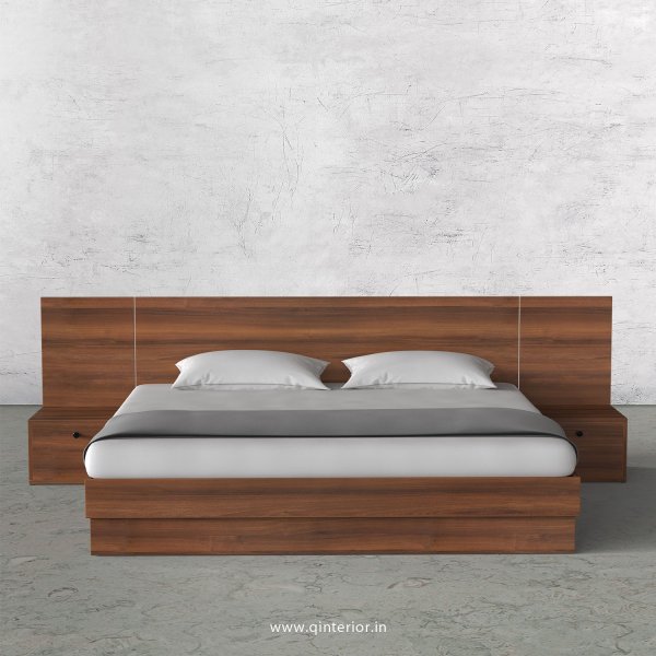 Stable King Size Storage Bed with Side Tables in Teak Finish - KBD101 C3