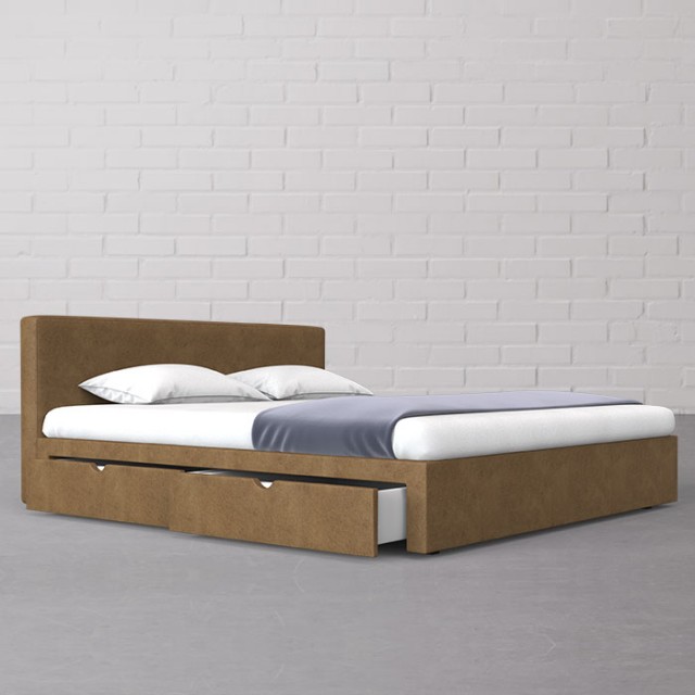 Nirvana King Sized Storage Bed in Fab Leather Fabric
