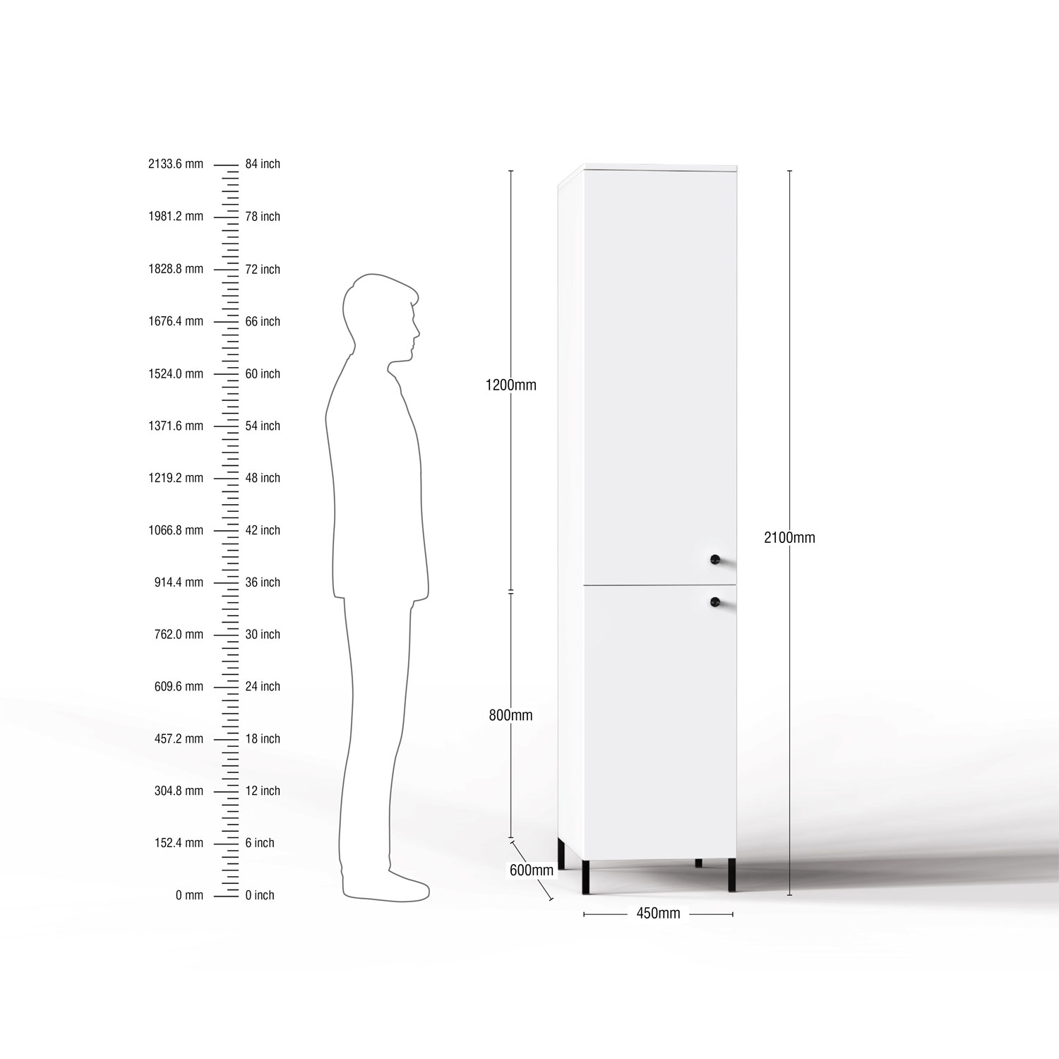 Lambent 1 Door Wardrobe in White and Marigold Finish – SWRD009 C89