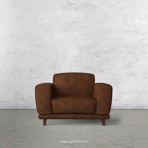 Avana 1 Seater Sofa in Fab Leather Fabric - SFA008 FL09