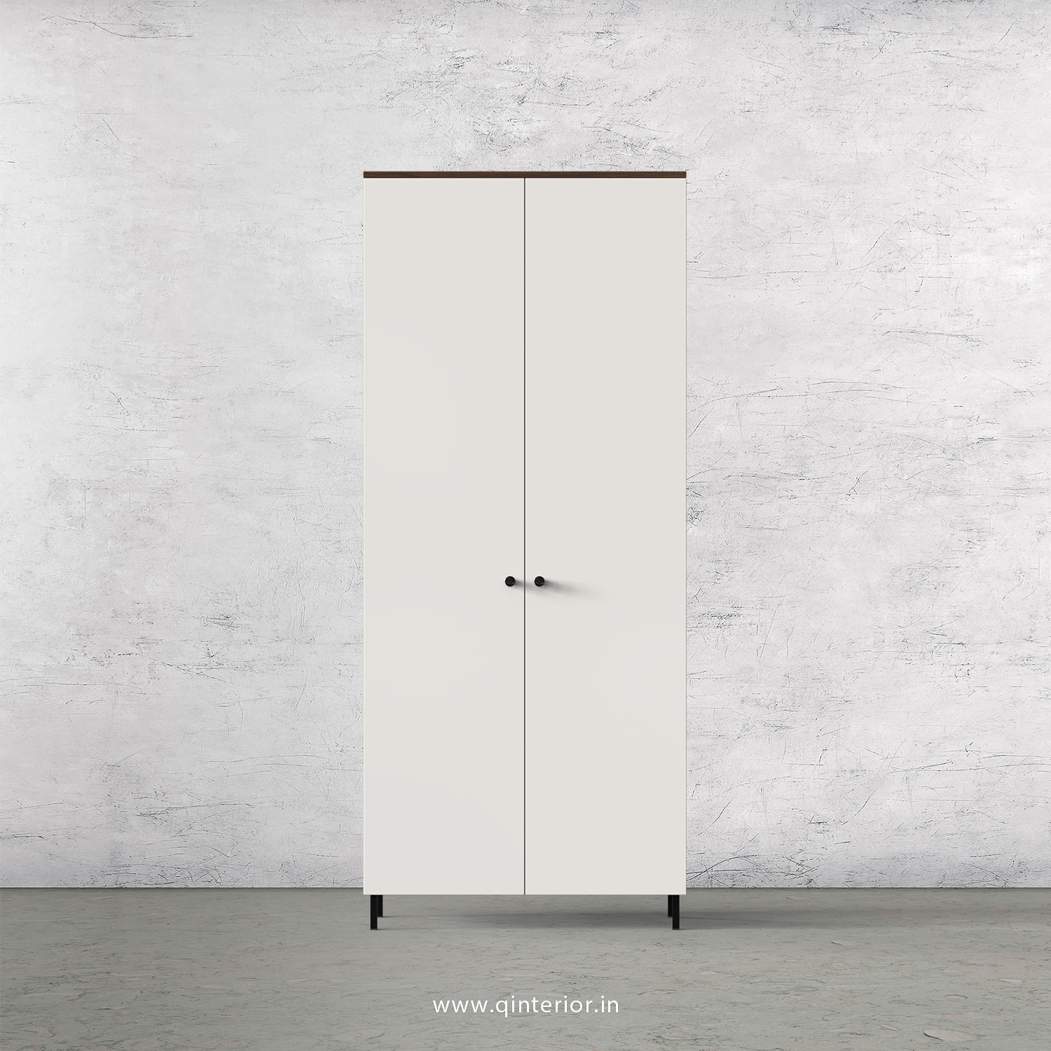 Lambent 2 Door Wardrobe in Walnut and Pale Grey Finish – DWRD001 C23