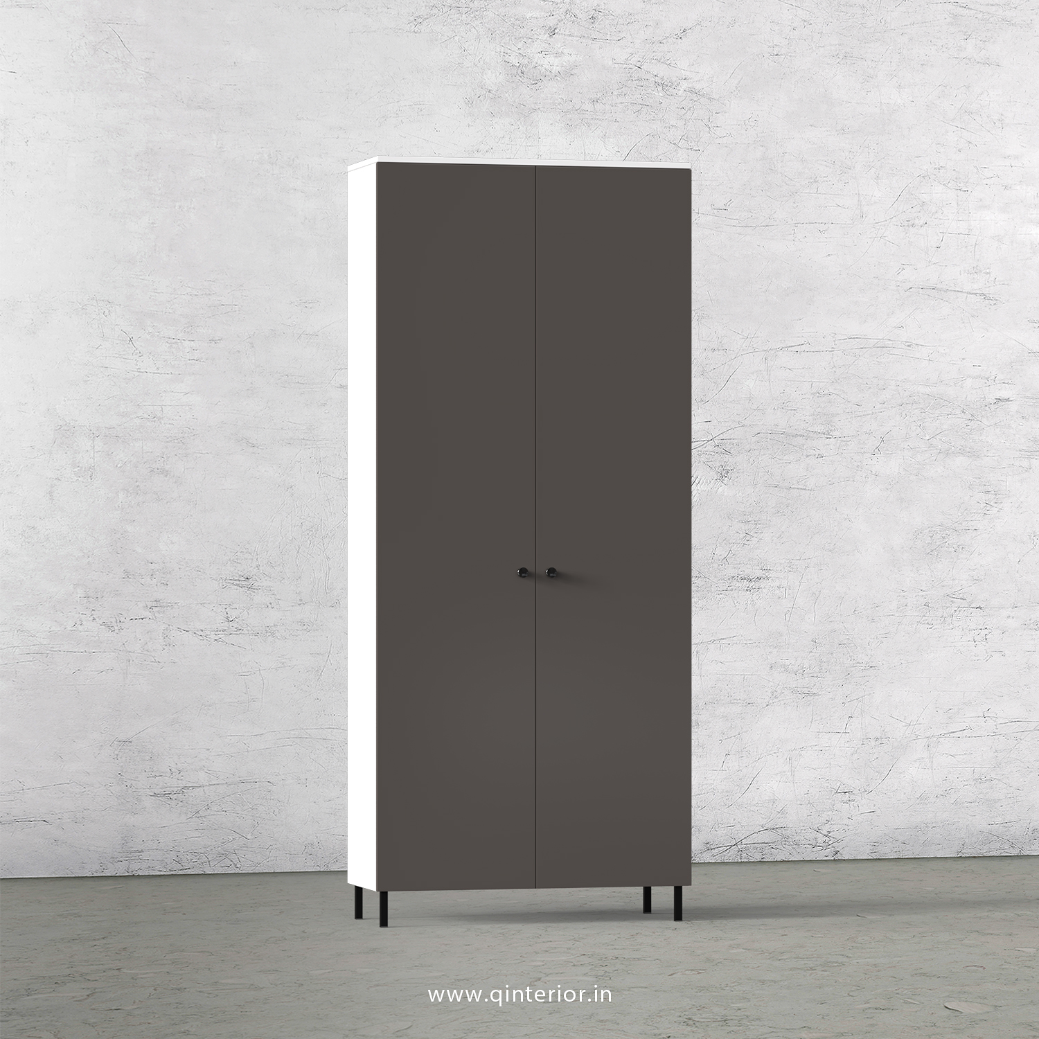 Lambent 2 Door Wardrobe in White and Slate Finish – DWRD001 C16