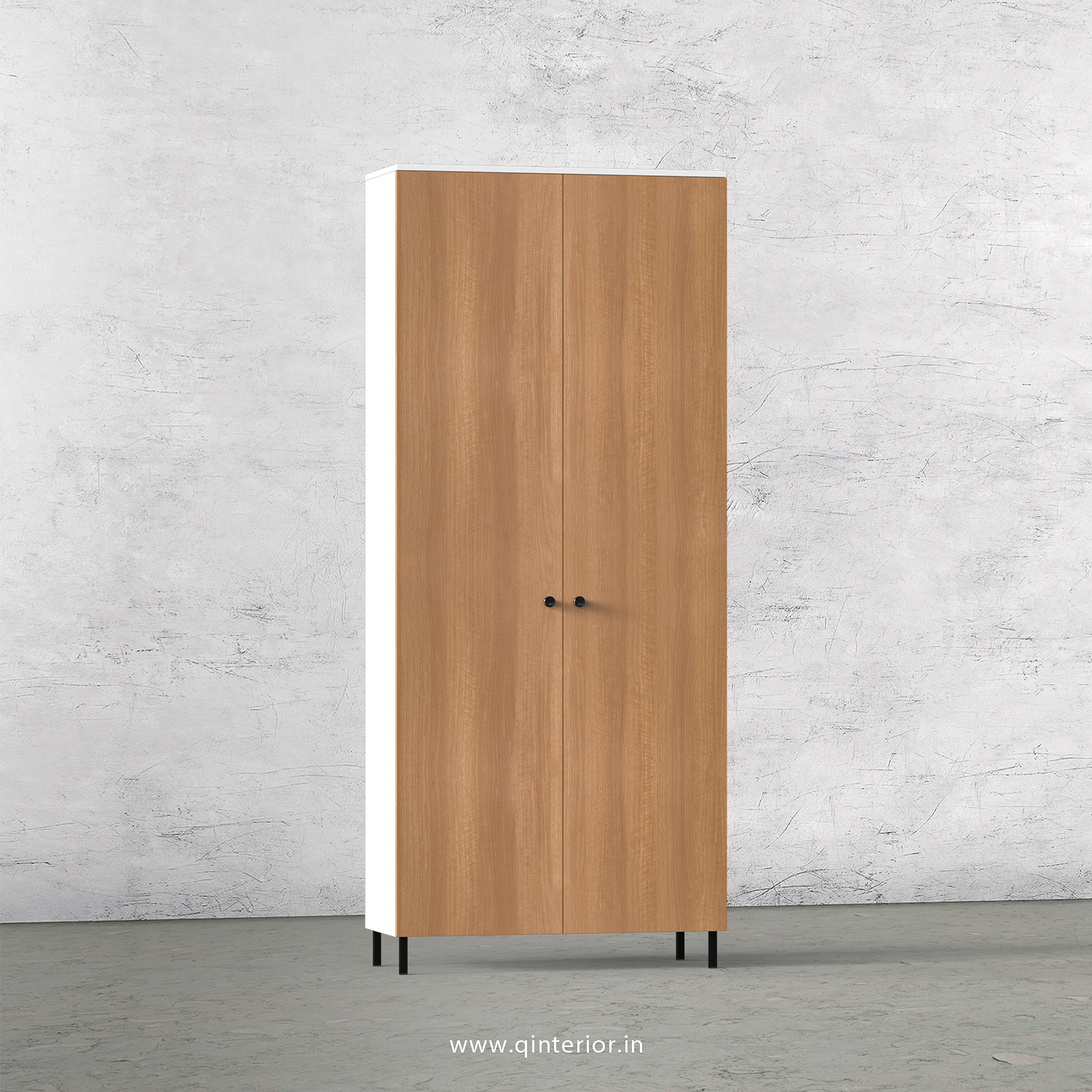 Lambent 2 Door Wardrobe in White and Oak Finish – DWRD001 C86