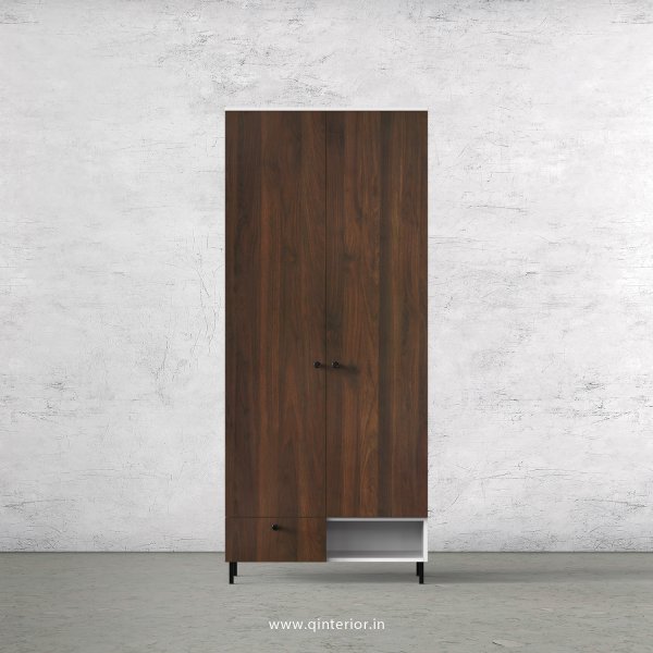 Lambent 2 Door Wardrobe in White and Walnut Finish – DWRD022 C67