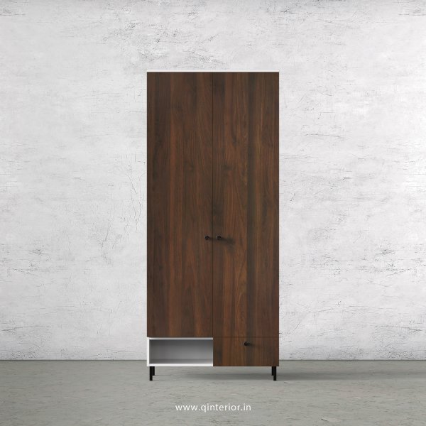 Lambent 2 Door Wardrobe in White and Walnut Finish – DWRD023 C67