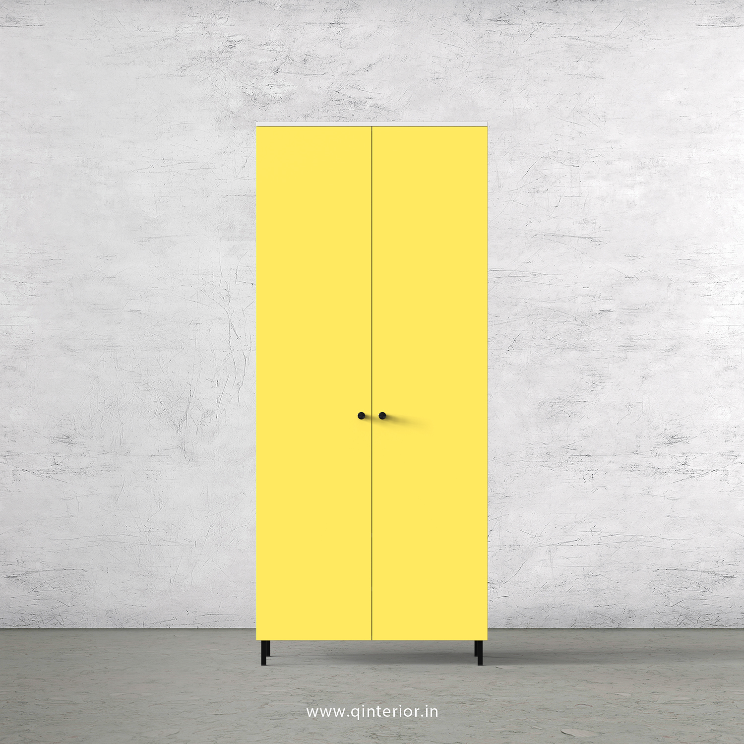 Lambent 2 Door Wardrobe in White and Marigold Finish – DWRD001 C89