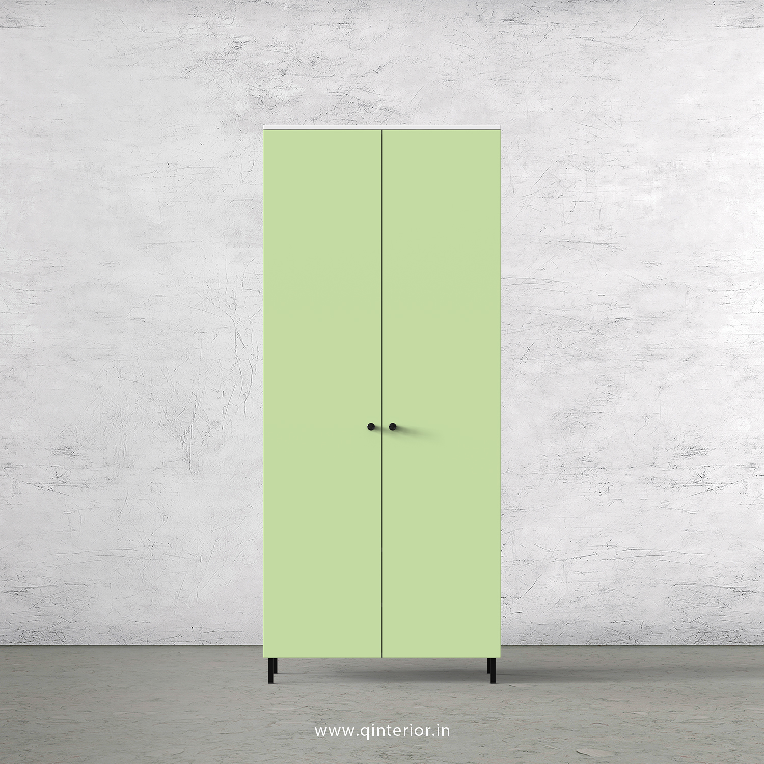 Lambent 2 Door Wardrobe in White and Pairie Green Finish – DWRD001 C83