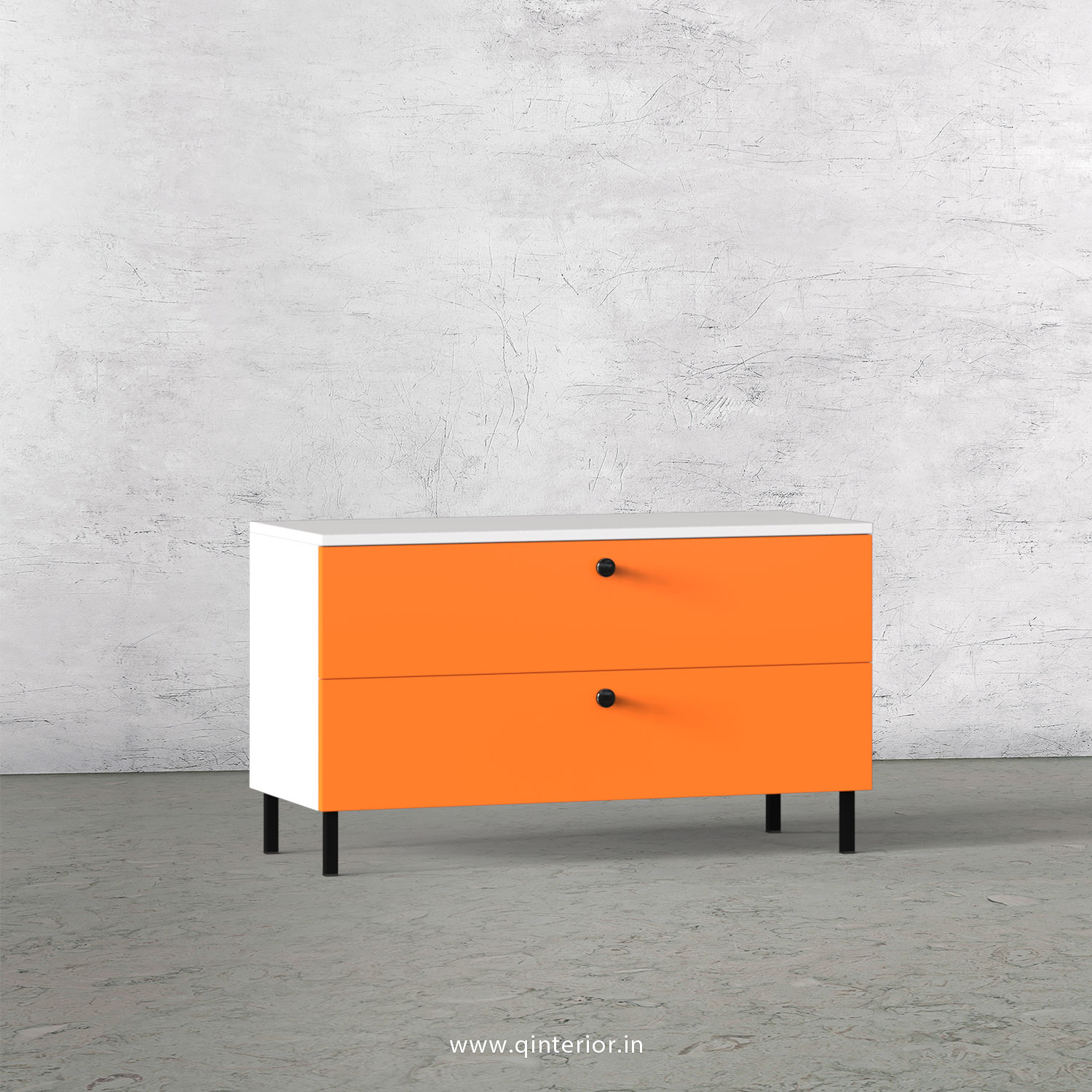 Lambent Cabinet Box in White and Saffron Finish – QSB010 C90