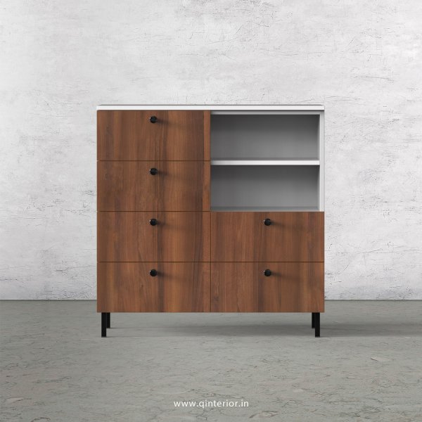 lambent Cabinet Box in White and Teak Finish – QSB066 C9