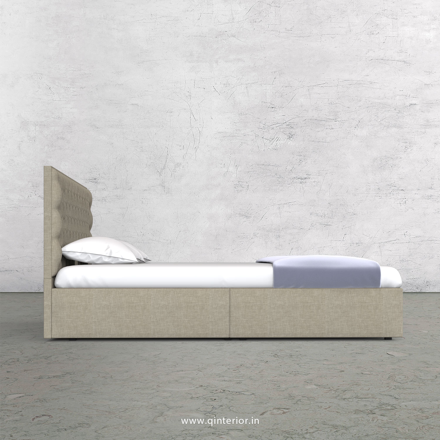 Orion King Size Storage Bed in Cotton Plain - KBD001 CP01