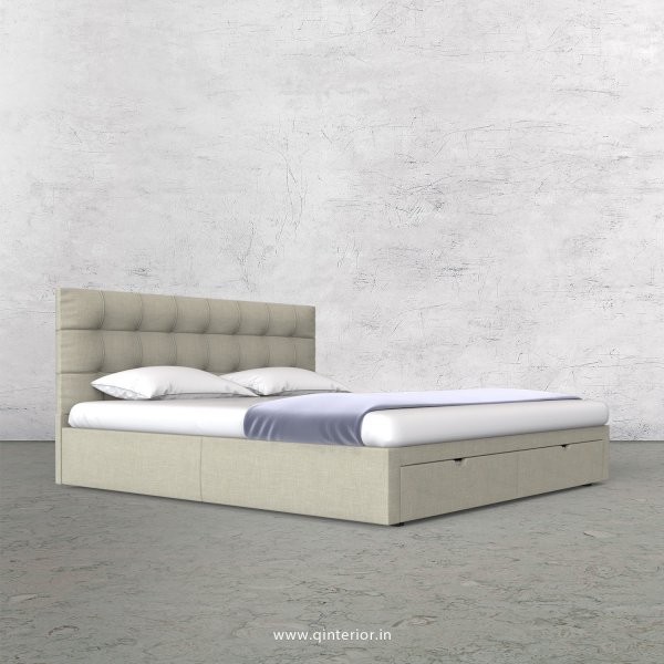 Lyra King Size Storage Bed in Cotton Plain - KBD001 CP03