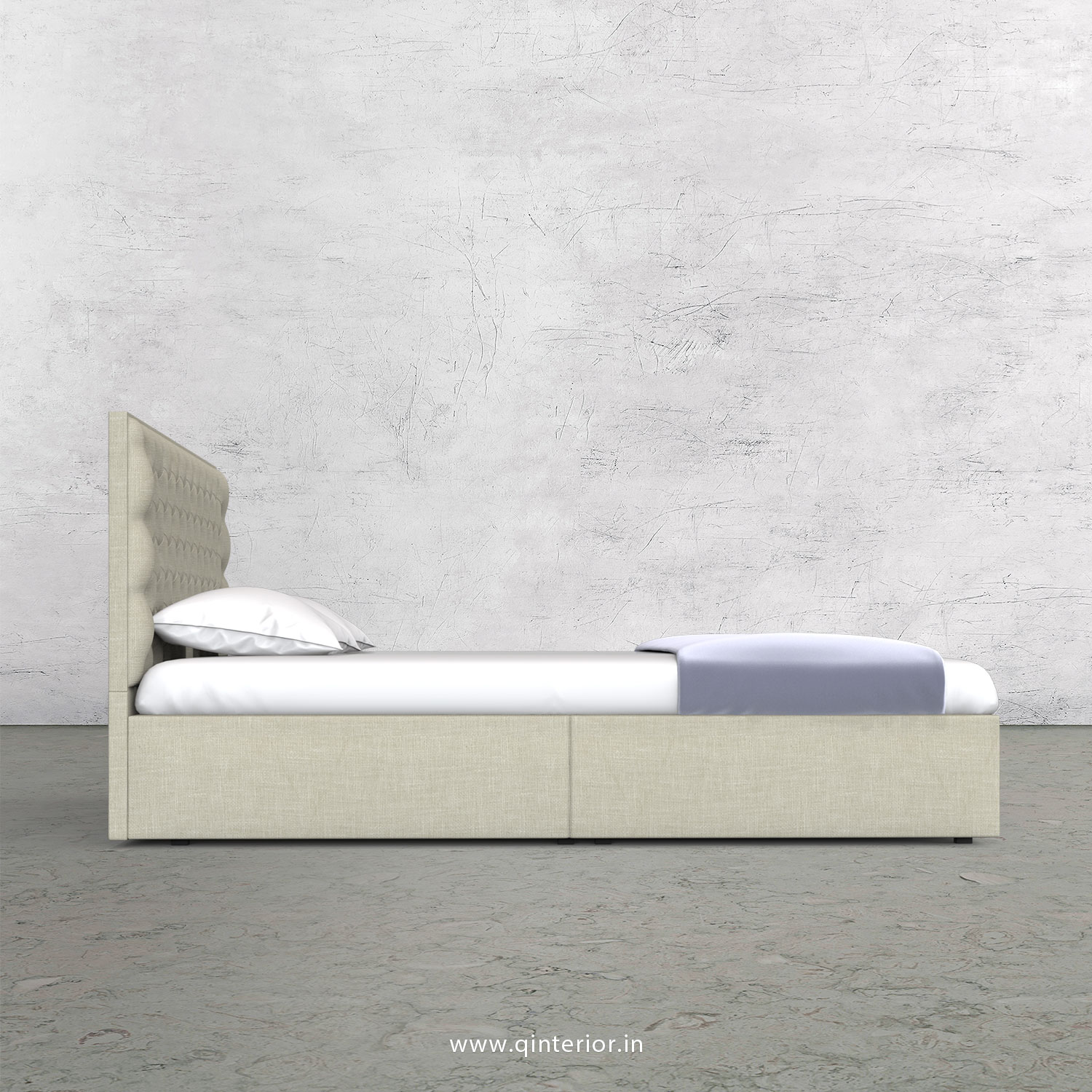 Orion King Size Storage Bed in Cotton Plain - KBD001 CP03