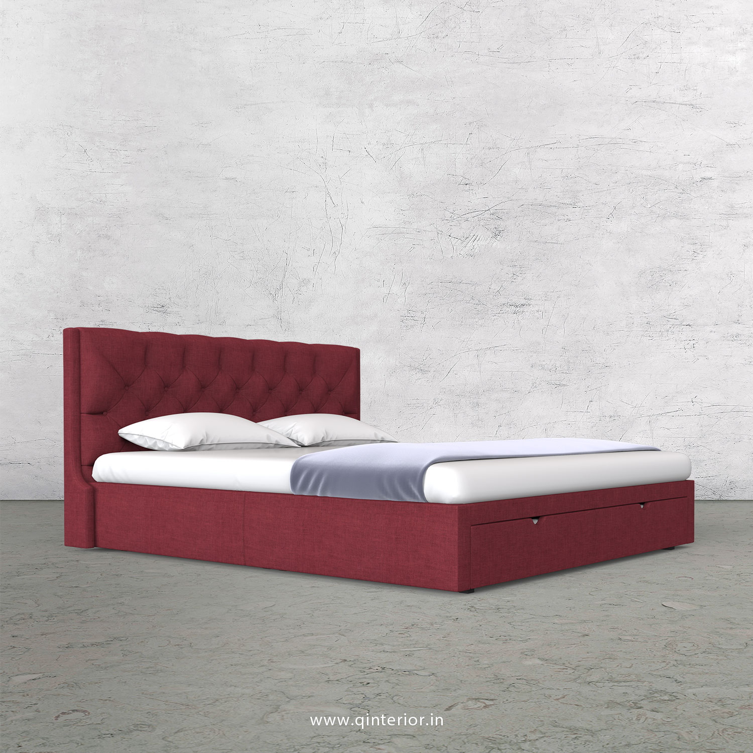 Scorpius King Size Storage Bed in Cotton Plain - KBD001 CP24