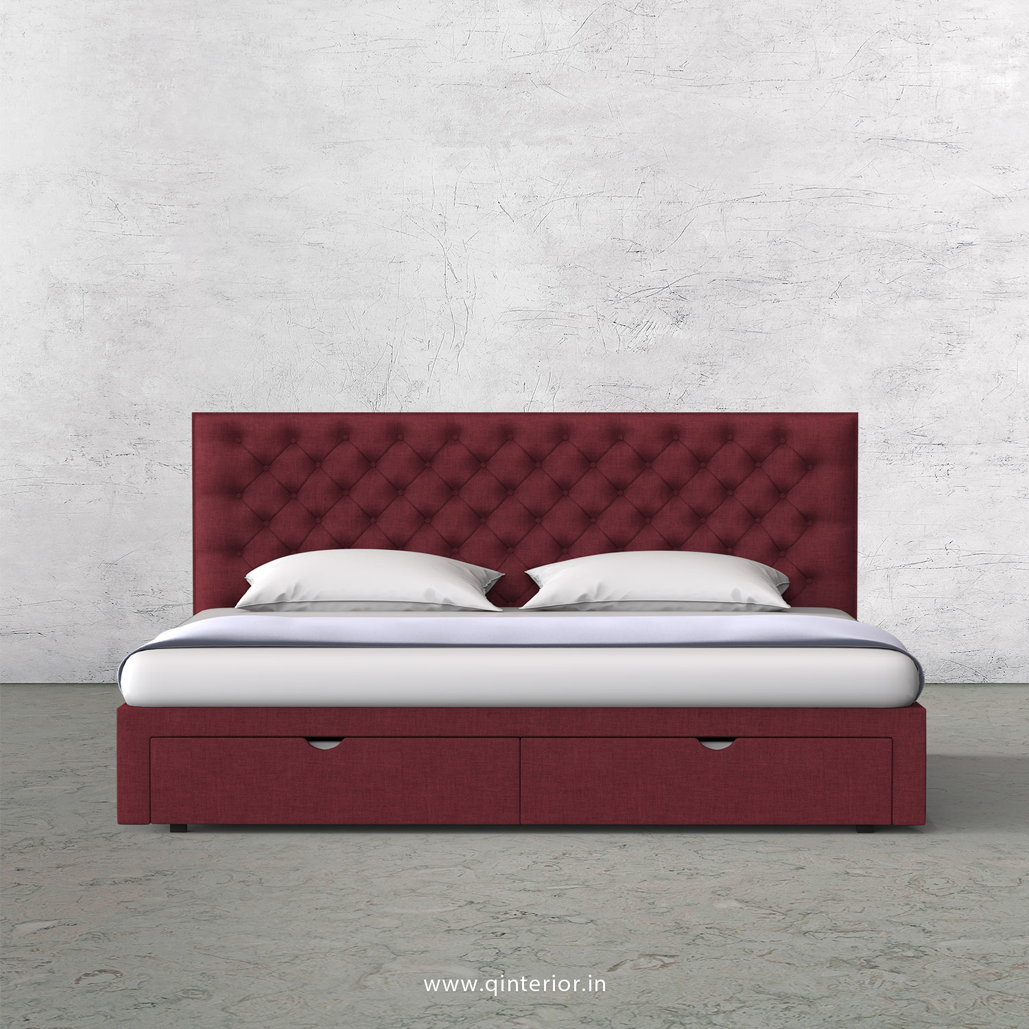 Orion King Size Storage Bed in Cotton Plain - KBD001 CP24