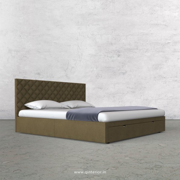 Aquila Queen Storage Bed in Fab Leather Fabric - QBD001 FL01
