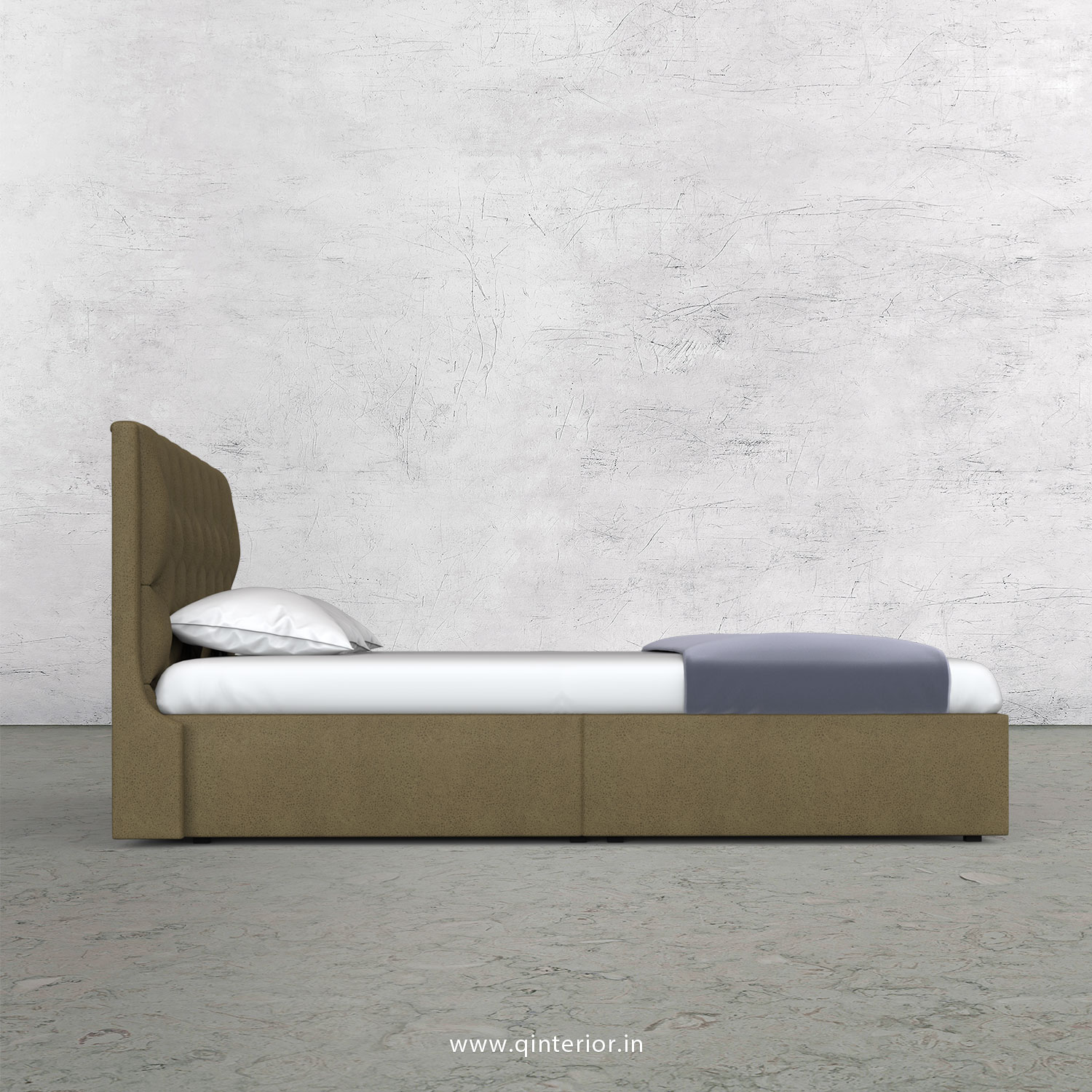Scorpius Queen Storage Bed in Fab Leather Fabric - QBD001 FL01