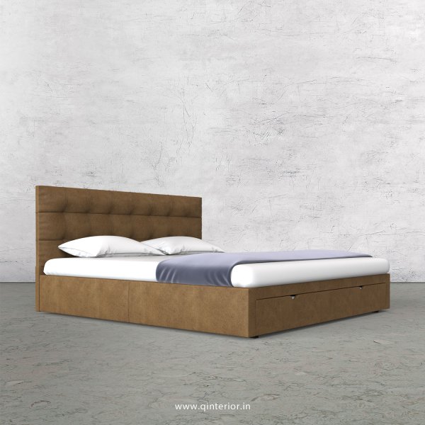 Lyra King Size Storage Bed in Fab Leather Fabric - KBD001 FL02