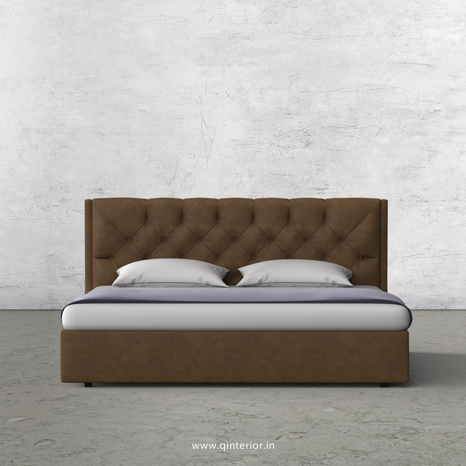 Scorpius Queen Bed in Fab Leather Fabric - QBD009 FL02