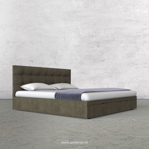 Lyra King Size Storage Bed in Fab Leather Fabric - KBD001 FL03