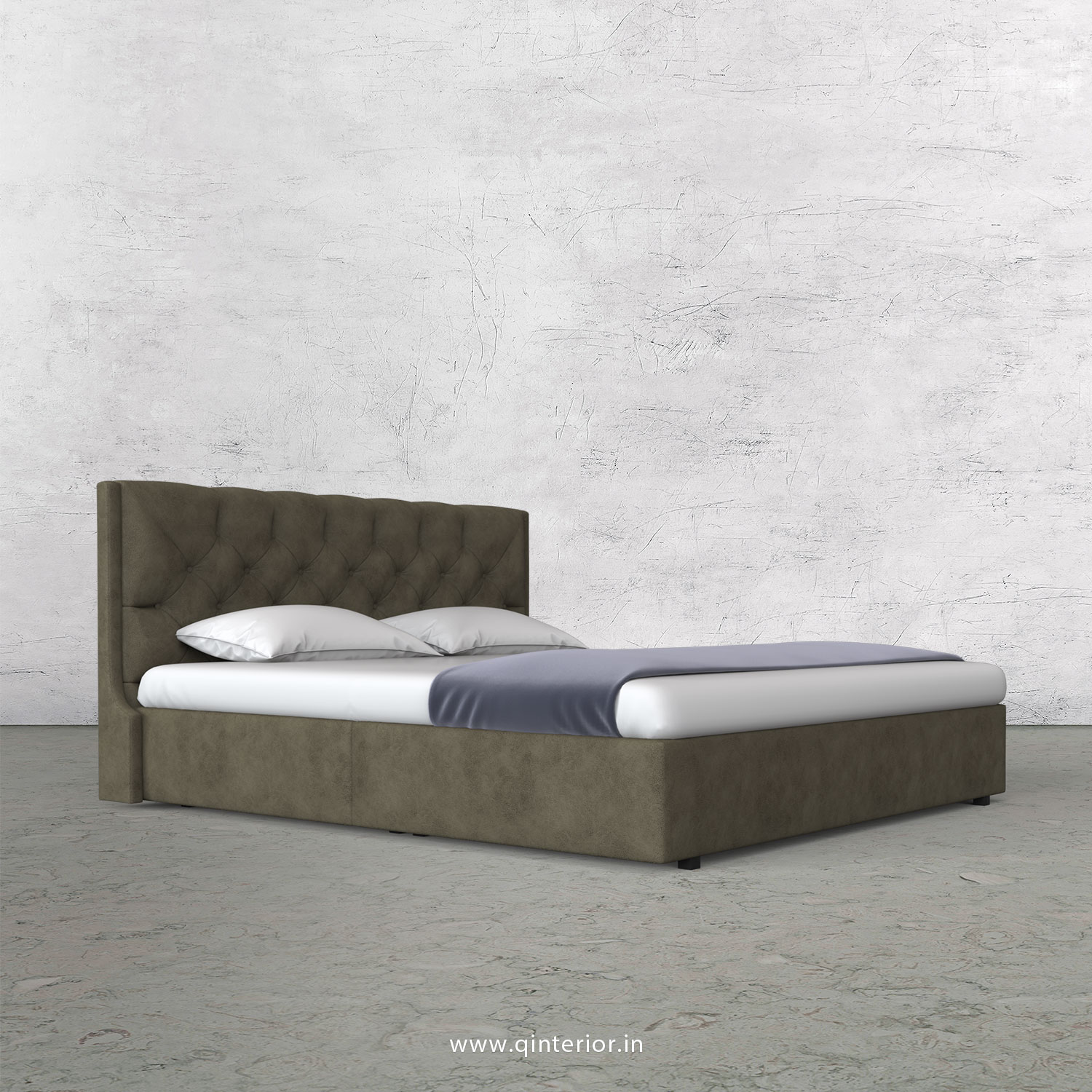 Scorpius Queen Bed in Fab Leather Fabric - QBD009 FL03