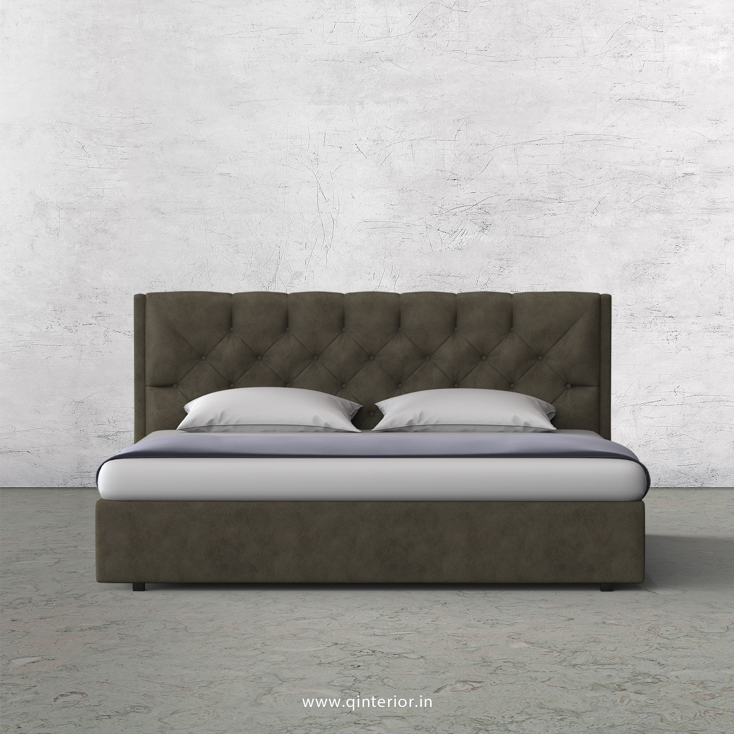 Scorpius King Size Bed in Fab Leather Fabric - KBD009 FL03