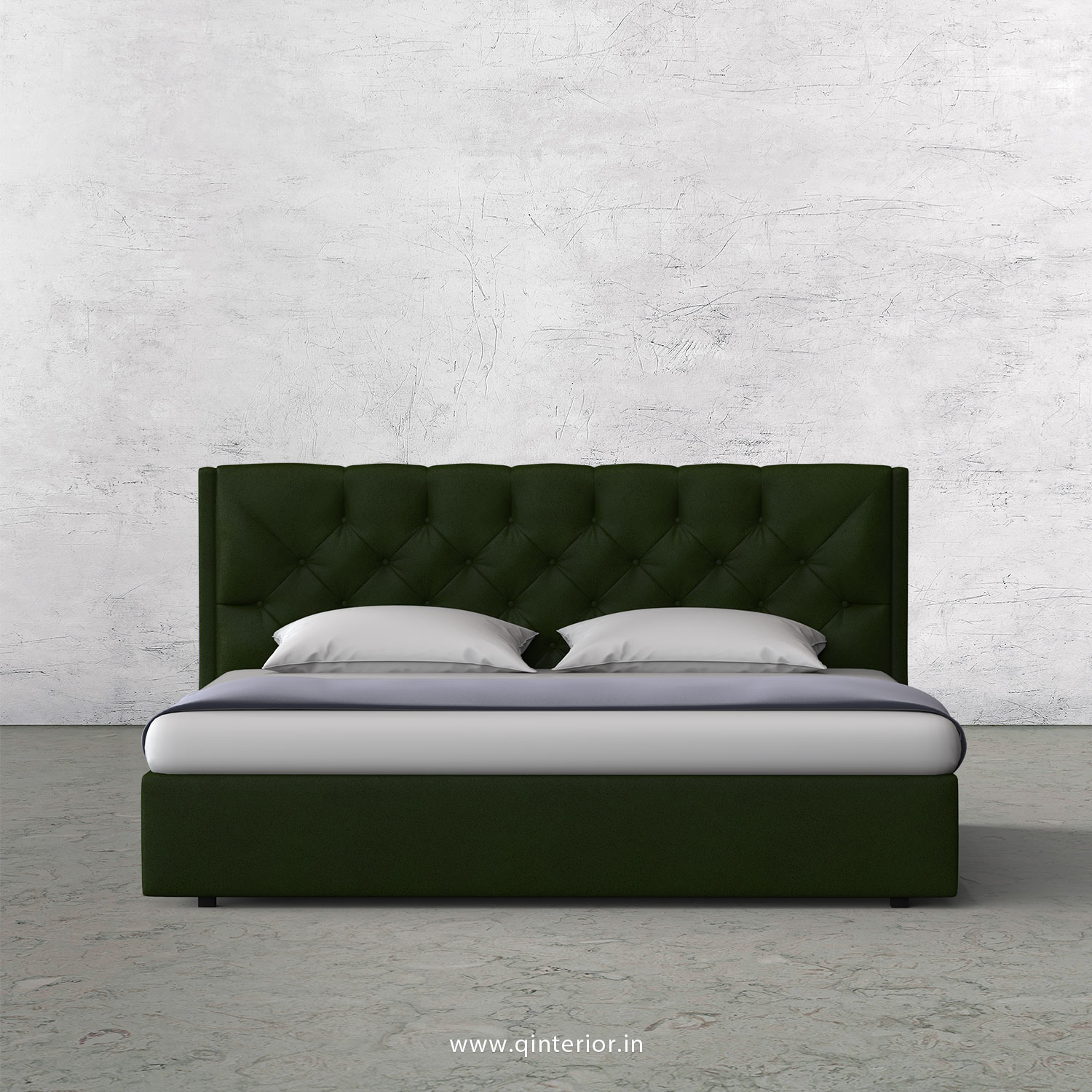 Scorpius King Size Bed in Fab Leather Fabric - KBD009 FL04