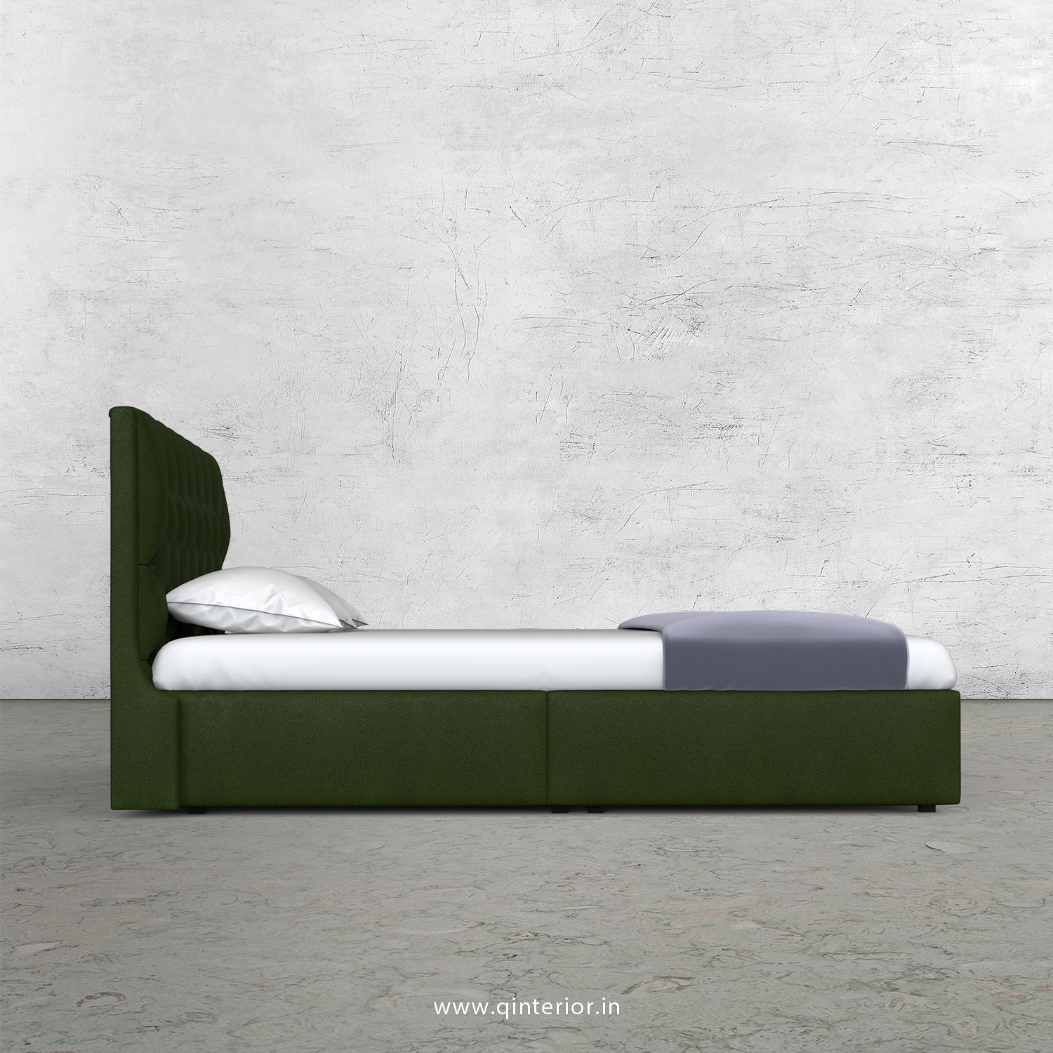Scorpius Queen Bed in Fab Leather Fabric - QBD009 FL04