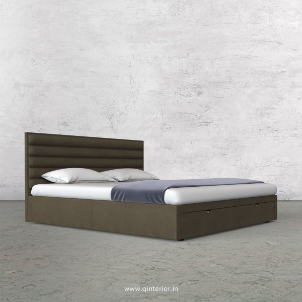 Crux King Size Storage Bed in Fab Leather Fabric - KBD001 FL06