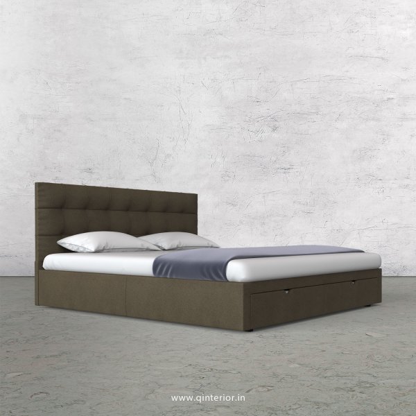Lyra King Size Storage Bed in Fab Leather Fabric - KBD001 FL06