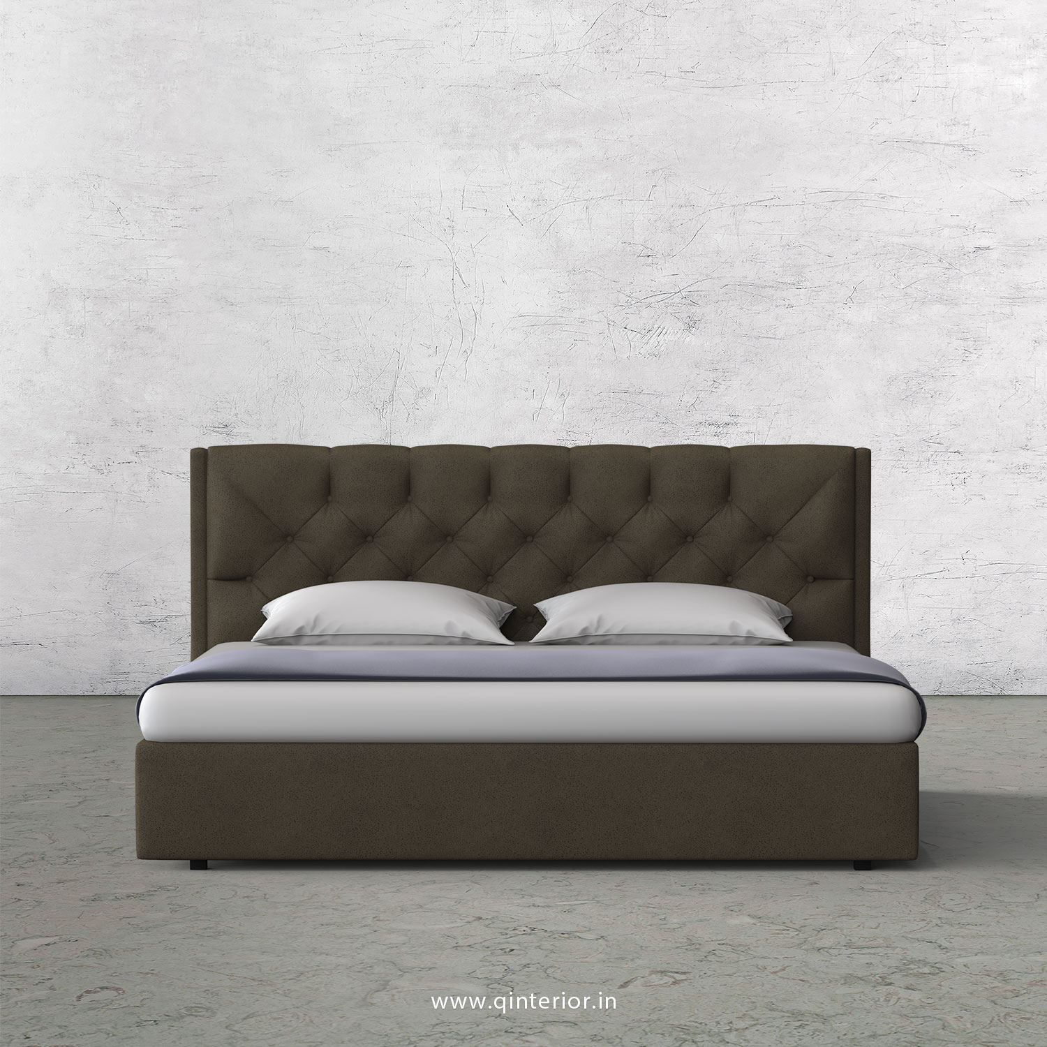 Scorpius King Size Bed in Fab Leather Fabric - KBD009 FL06