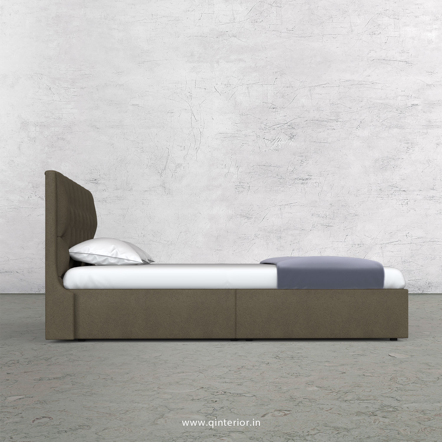 Scorpius King Size Storage Bed in Fab Leather Fabric - KBD001 FL06