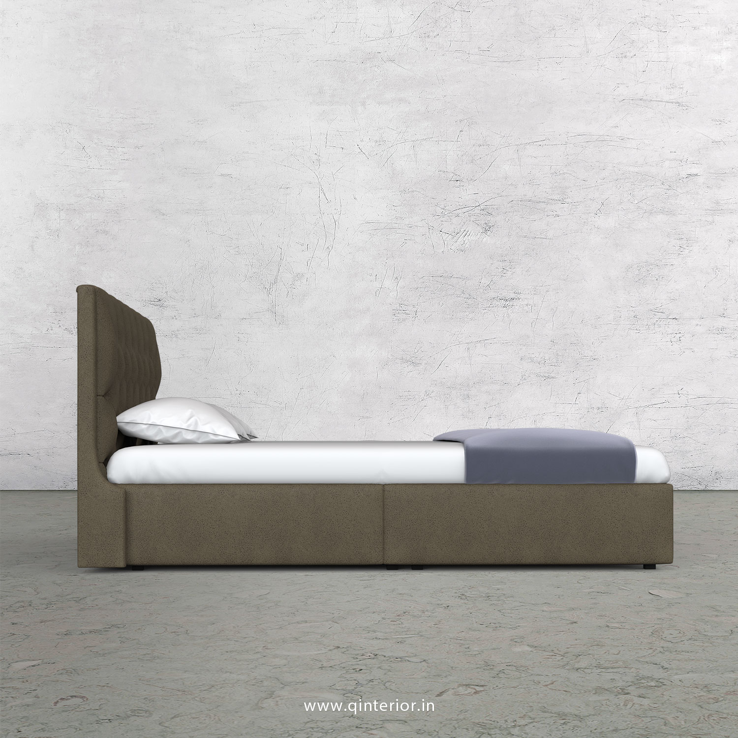 Scorpius Queen Bed in Fab Leather Fabric - QBD009 FL06