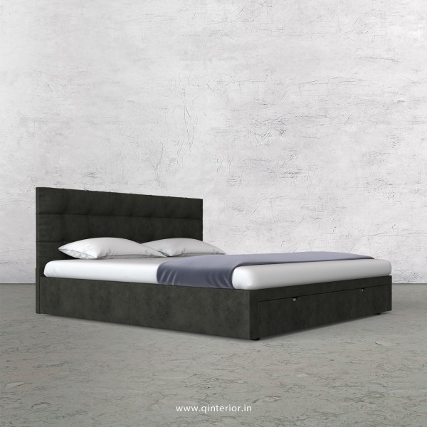 Lyra King Size Storage Bed in Fab Leather Fabric - KBD001 FL07