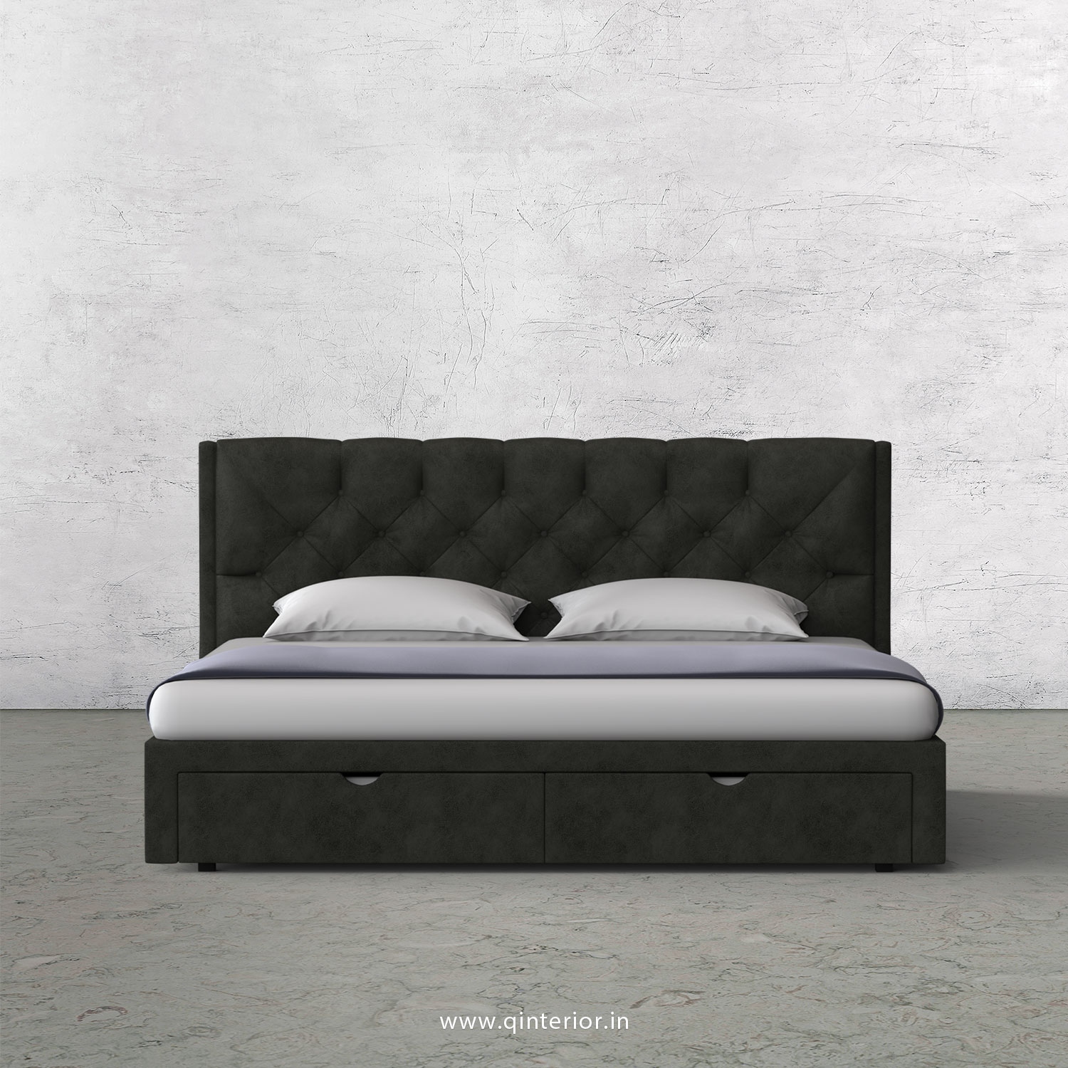 Scorpius Queen Storage Bed in Fab Leather Fabric - QBD001 FL07