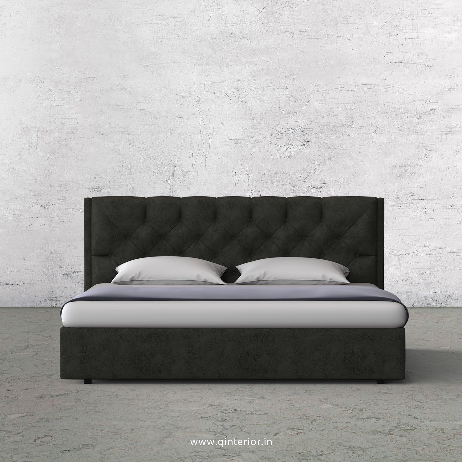 Scorpius Queen Bed in Fab Leather Fabric - QBD009 FL07