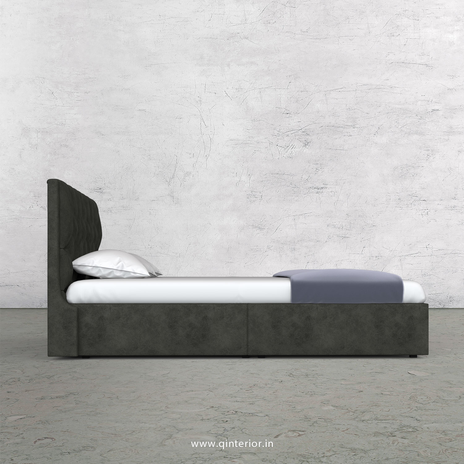Scorpius Queen Storage Bed in Fab Leather Fabric - QBD001 FL07