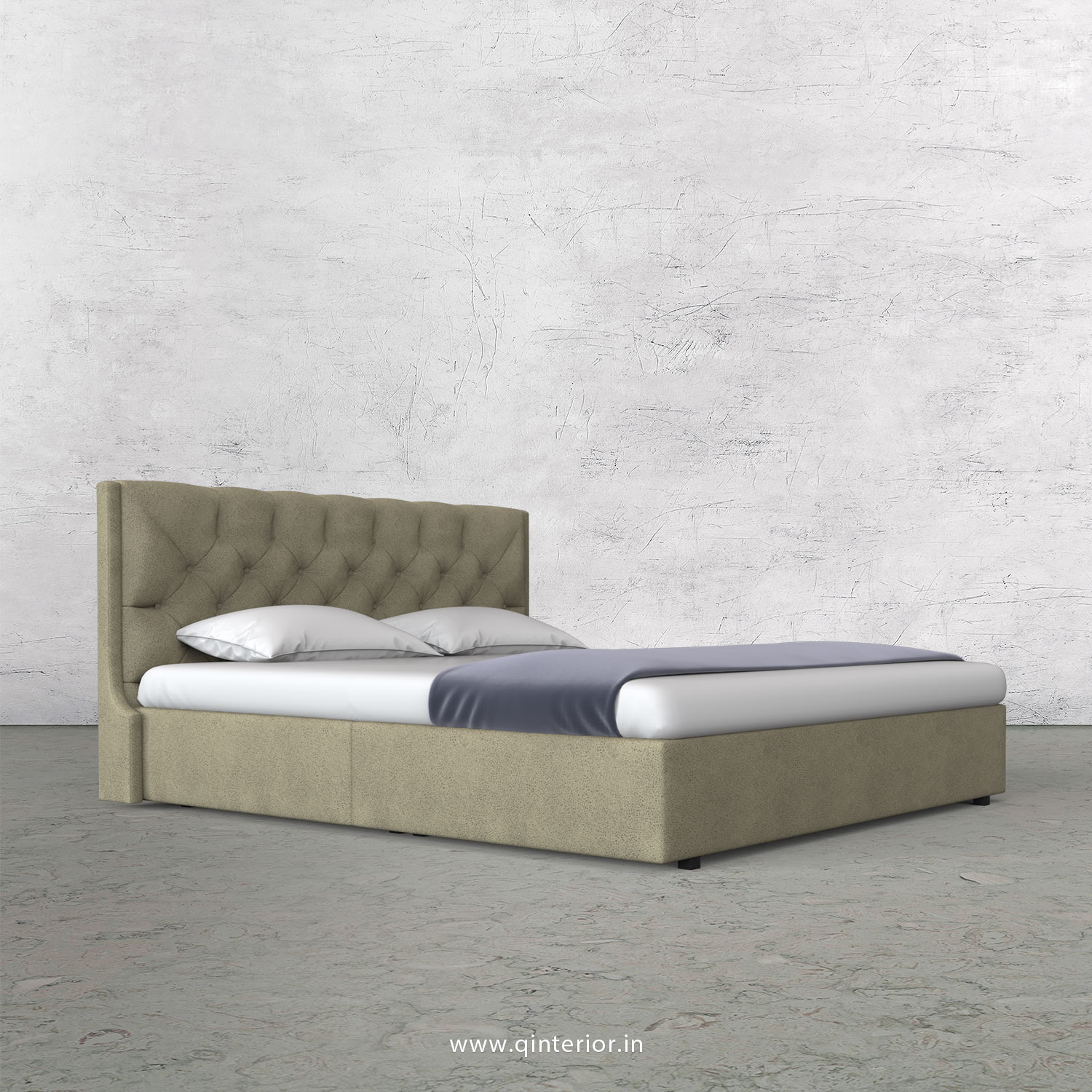 Scorpius King Size Bed in Fab Leather Fabric - KBD009 FL10