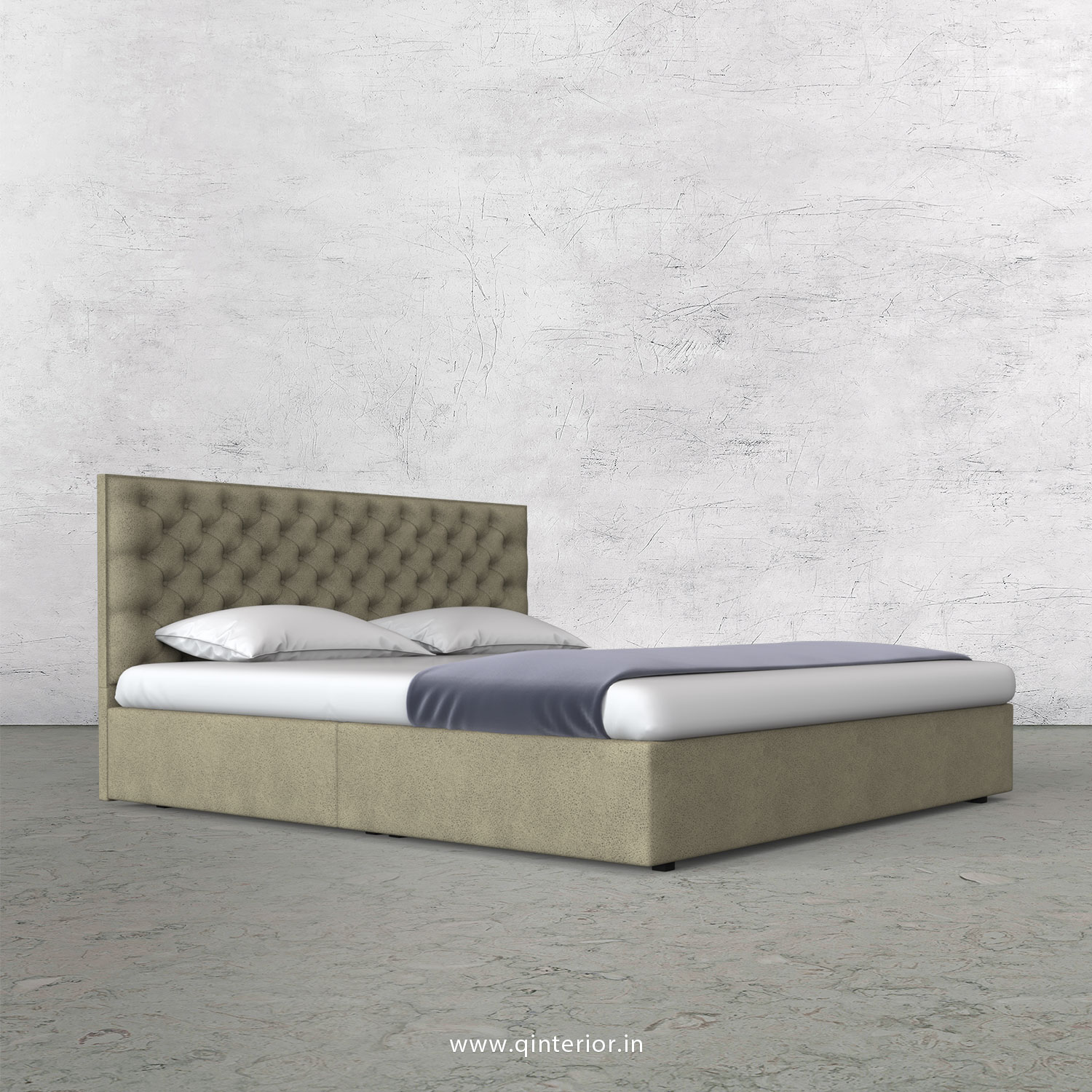 Orion King Size Bed in Fab Leather Fabric - KBD009 FL10