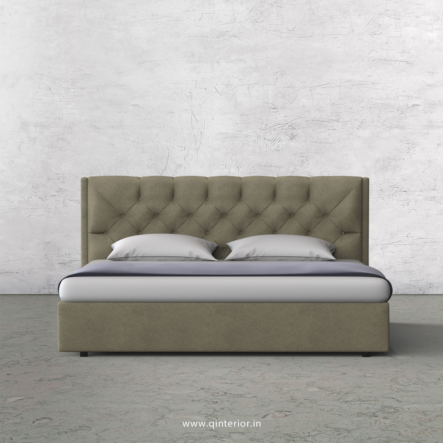 Scorpius Queen Bed in Fab Leather Fabric - QBD009 FL10