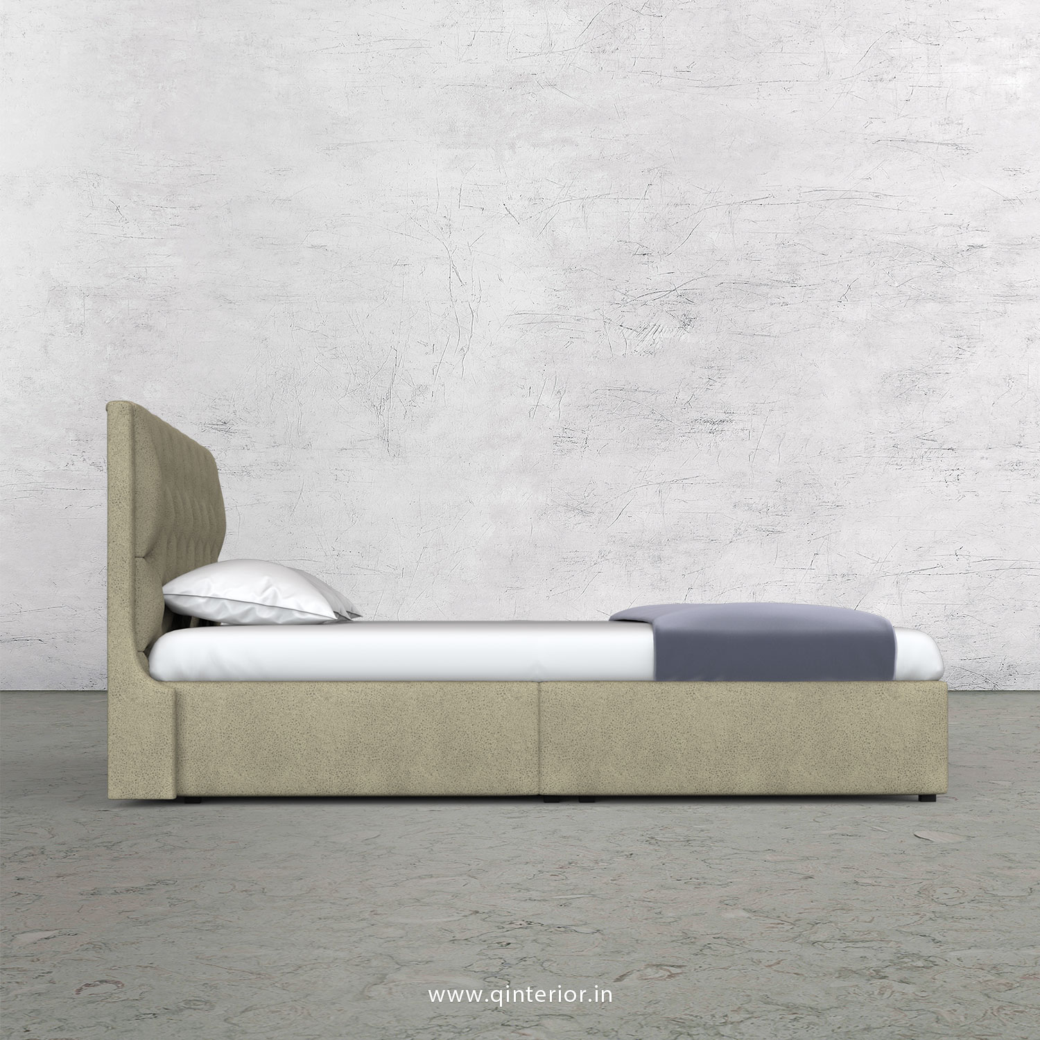 Scorpius Queen Bed in Fab Leather Fabric - QBD009 FL10