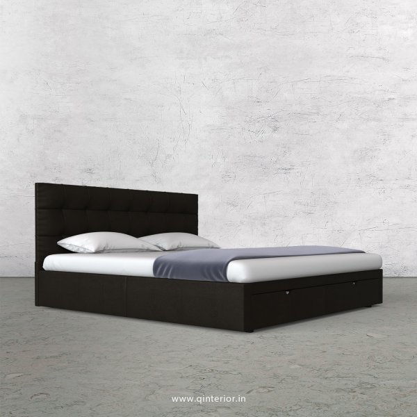 Lyra King Size Storage Bed in Fab Leather Fabric - KBD001 FL11