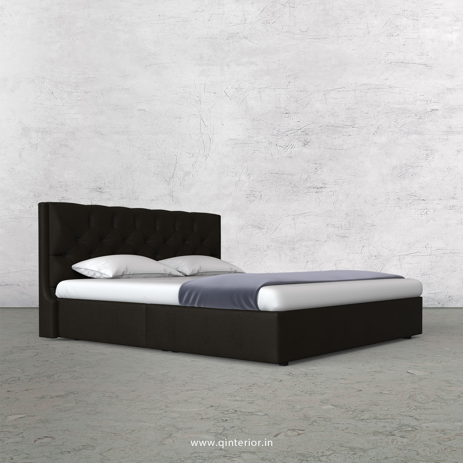 Scorpius King Size Bed in Fab Leather Fabric - KBD009 FL11