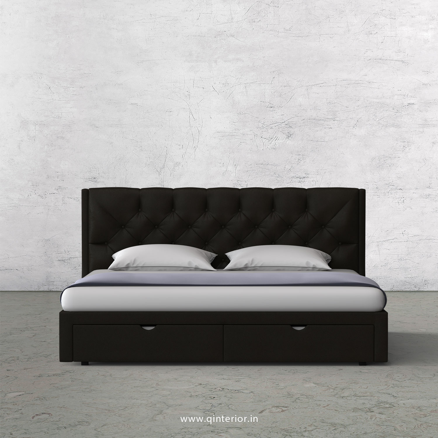 Scorpius Queen Storage Bed in Fab Leather Fabric - QBD001 FL11