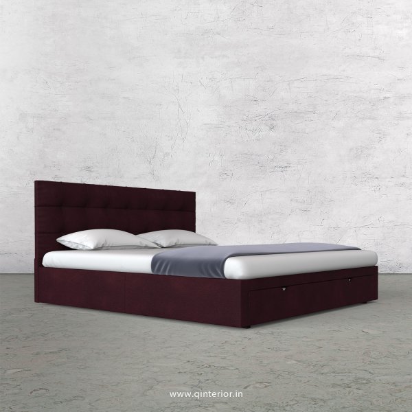 Lyra King Size Storage Bed in Fab Leather Fabric - KBD001 FL12