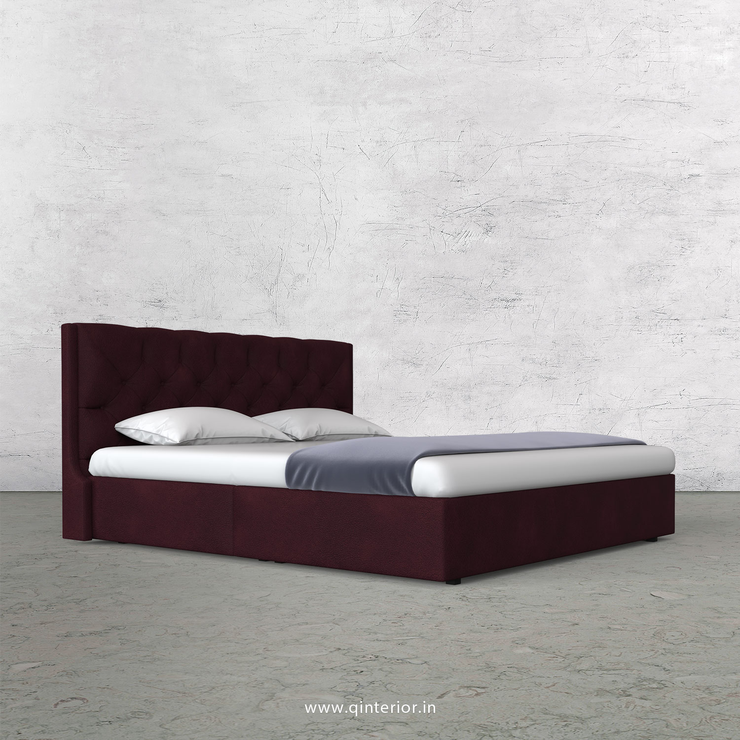 Scorpius King Size Bed in Fab Leather Fabric - KBD009 FL12