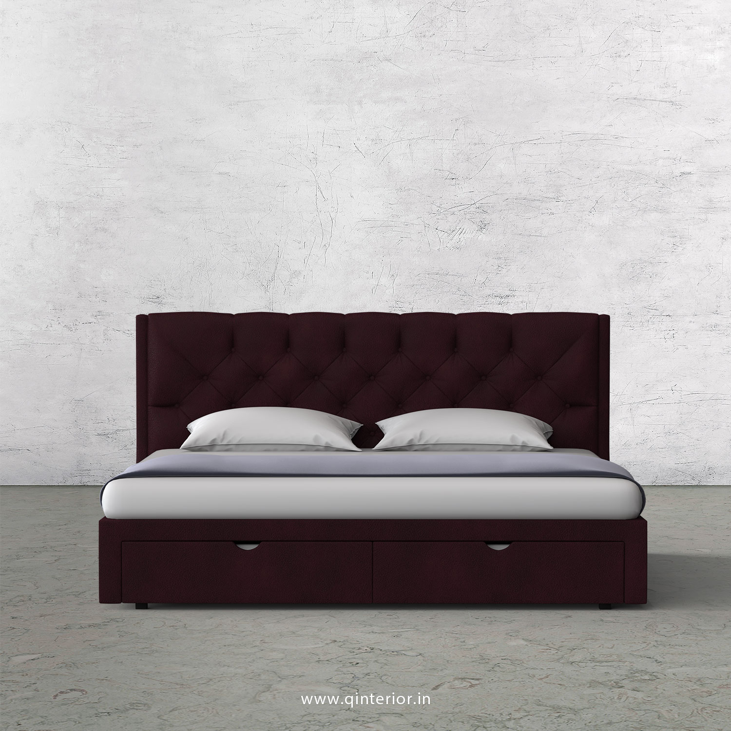 Scorpius Queen Storage Bed in Fab Leather Fabric - QBD001 FL12