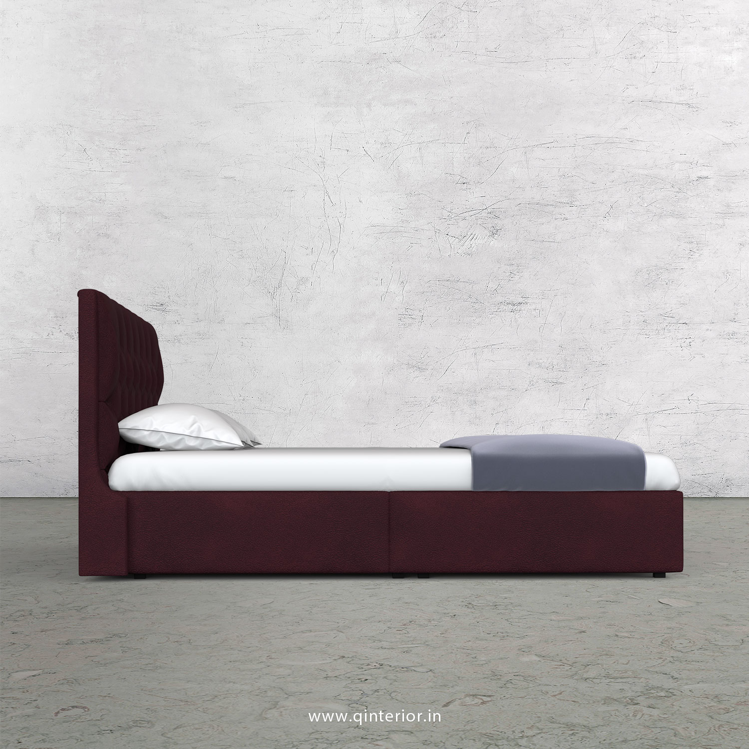 Scorpius Queen Bed in Fab Leather Fabric - QBD009 FL12