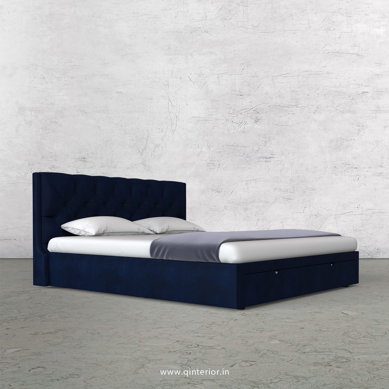 Scorpius King Size Storage Bed in Fab Leather Fabric - KBD001 FL13