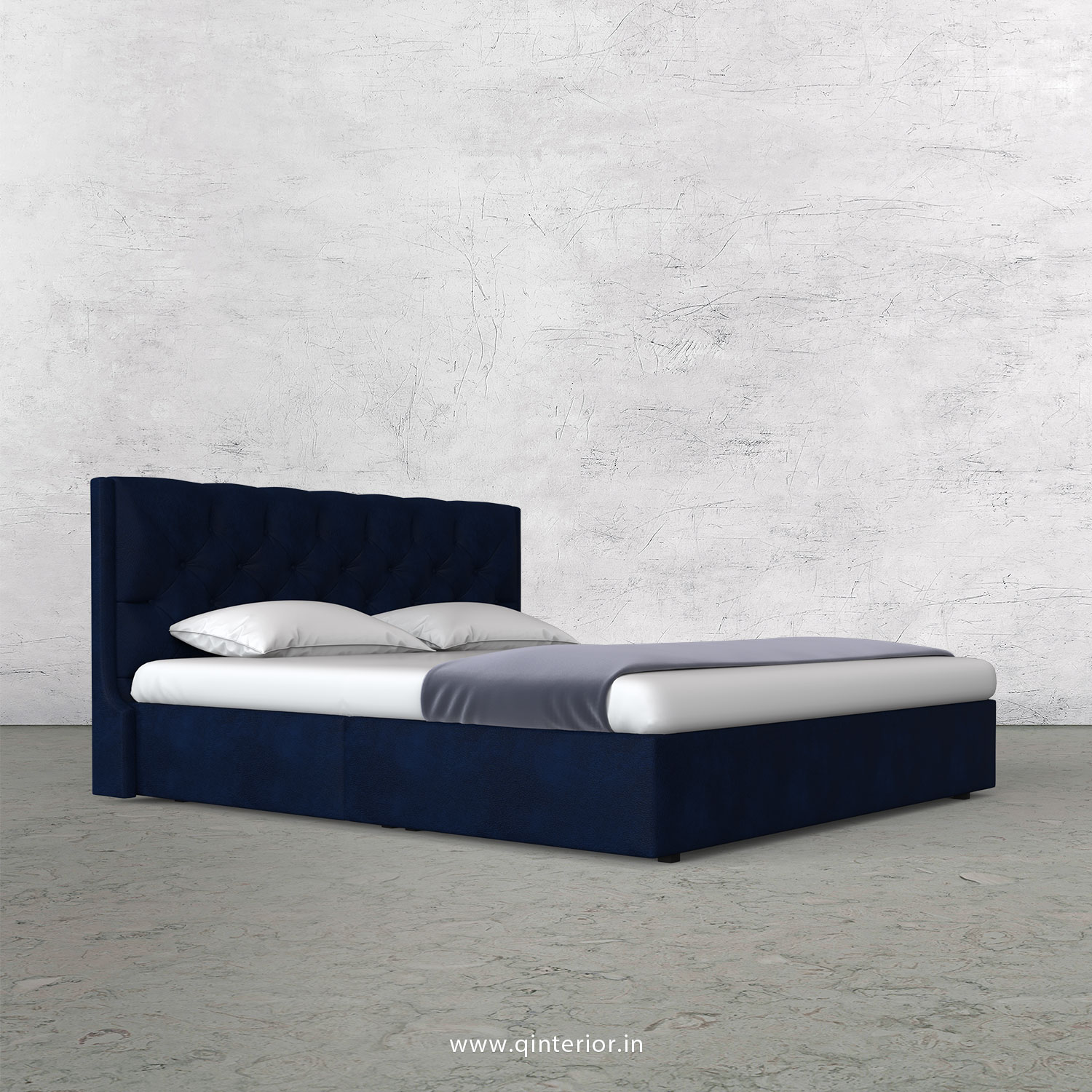 Scorpius King Size Bed in Fab Leather Fabric - KBD009 FL13
